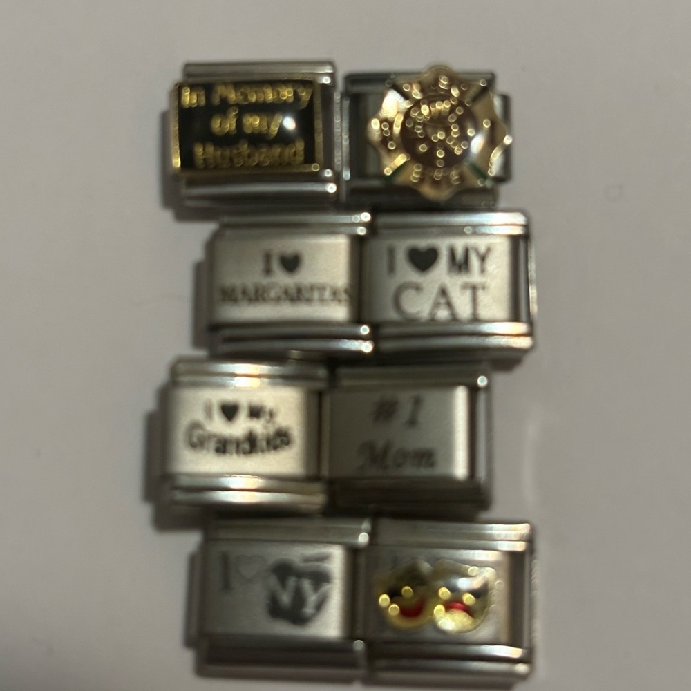 Eight italian charm bracelet charms